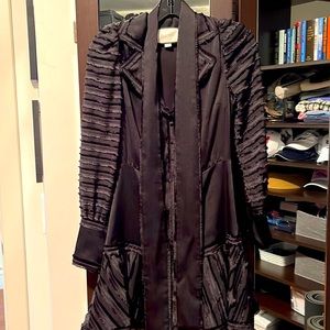 Alexis black silk dress with belt